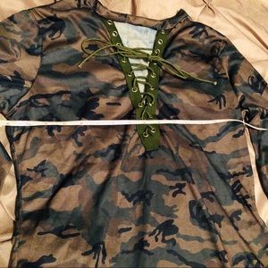 Long sleeve camouflage blouse size medium